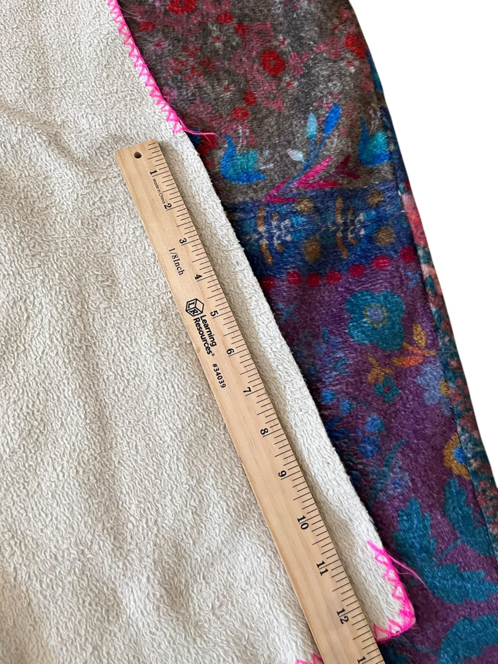 Natural Life Floral Patchwork Hooded Blanket Kimono Jacket Cozy Fleece S/M - Picture 13 of 13